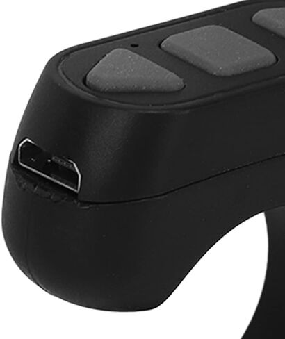 Bluetooth Remote Control Page Turner, Phone Remote Control Ring, Click Like Selfie Device for Phone Novel Watch TV Turn Page Remote Controller for iOS, for Android (Black) in Kuwait