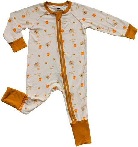 Baby Rollover Footie Romper Pajamas,2-way zipper, 95% Viscose from Bamboo and 5% Spandex in Kuwait