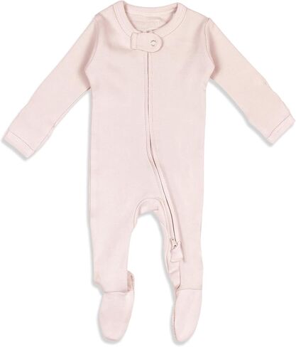 Organic 2-Way Zipper Footie in Blush in Kuwait