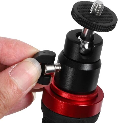 FRCOLOR Video Camera Handle Grip Stabilizer with 1/4" Screw Mount and LED Light for DSLR and Phone, Multifunctional Handheld Gimbal for Travel and Professional Filming, Black in Kuwait