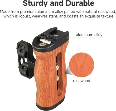 Accsoon Side Handle Handgrip for CineView M7H Pro/M7 Pro/M7 Camera Monitor with 1/4"-20 Threaded Holes, 35mm Up and Down Adjustable Reversible Grip for Monitor/Smartphone/iPad/Tablet/DSLR Cage-1 Pair in Kuwait