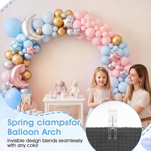 50 Pcs Balloon Arch Clips, Spring Balloon Clips for Backdrop, 3.5 Inch Clear Plastic Clamps for Balloons Arch, Heavy Duty Reusable Party Decor Supplies for Wedding Birthday in Kuwait