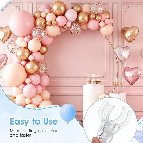 50 Pcs Balloon Arch Clips, Spring Balloon Clips for Backdrop, 3.5 Inch Clear Plastic Clamps for Balloons Arch, Heavy Duty Reusable Party Decor Supplies for Wedding Birthday in Kuwait