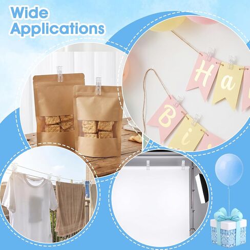 50 Pcs Balloon Arch Clips, Spring Balloon Clips for Backdrop, 3.5 Inch Clear Plastic Clamps for Balloons Arch, Heavy Duty Reusable Party Decor Supplies for Wedding Birthday in Kuwait
