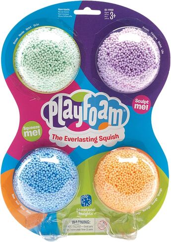 Educational Insights Playfoam Classic 4-pack - Preschool Sensory Toys for Kids, Moldable Squishy Modeling Foam, Fun Foam Slime for Kids 3-5, Mess-Free Toddler Sensory Bin Filler, Play Putty in Kuwait