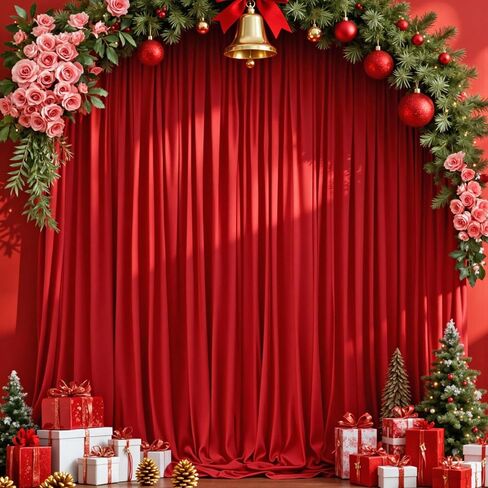 White Backdrop Curtains for Parties Valentine's Day- 10ft x 8ft White Curtains Wedding Backdrop Rod Pocket Fabric Drapes Panels for Birthday Holiday Home Decoration,5ft x 8ft,2 Panels in Saudi Arabia