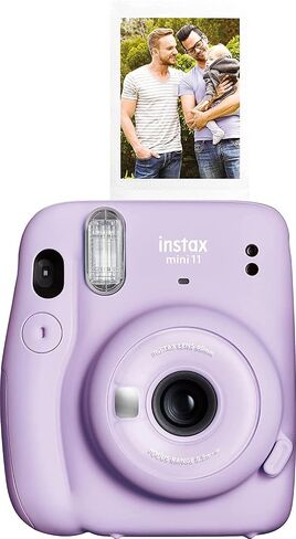 Fujifilm Instax Mini 11 Instant Film Camera with Automatic Exposure and Flash, Fujinon 60mm Lens with Selfie Mirror, Optical Viewfinder Polaroid Cameras for Pro or Beginners - Lilac Purple (Renewed) in Kuwait