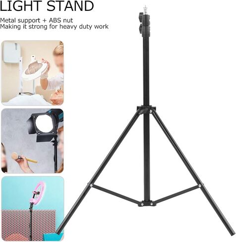 Generic Ring Light Holder Stand with Durable Metal Design for Live Broadcasting and Makeup - 215cm in Kuwait
