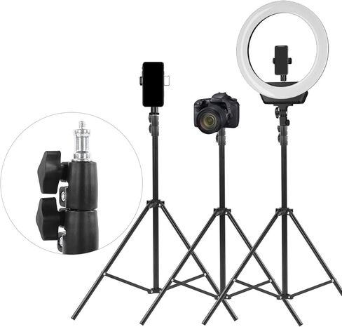 Generic Ring Light Holder Stand with Durable Metal Design for Live Broadcasting and Makeup - 215cm in Kuwait