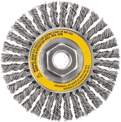 DEWALT Wire Wheel, Stainless, Stringer Bead , 4-Inch x 5/8-Inch, 11 HP, .020-Inch (DW49204) in Kuwait