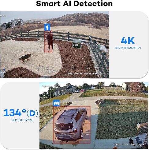 ONWOTE 4K 8MP PoE IP Security CCTV Camera, Capture Video Audio,Bullet White | 8 Megapixels, IR Night, Commercial Wired 134° Camera, Home/Business, Indoor/Outdoor, AI Detection, Only Work with ONWOTE NVRs in Kuwait