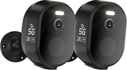 4pack 5g/2.4g كاميرات الأمان اللاسلكية في الهواء الطلق ، كاميرات داخلية تعمل بالبطارية 2K للأمن المنزلي ، إنذار صفارات الإنذار في الاكتشاف في المنازل ، والتحدث ثنائي الاتجاه ، والرؤية الليلية الملونة ، والمقاومة للماء ، والأعمال مع أليكسا in Kuwait