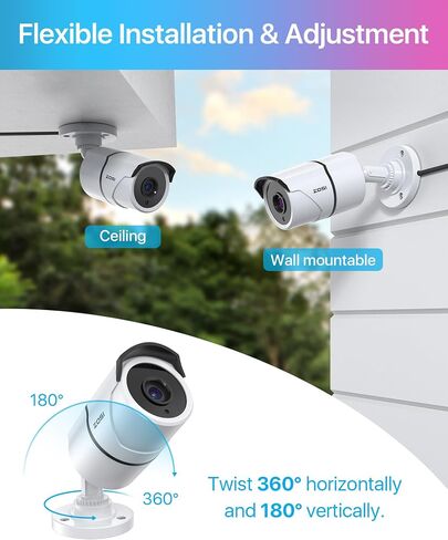 ZOSI 4PACK 1920TVL 1080P HD TVI Security Cameras 120ft Night Vision CCTV Cameras Home Security Day/Night Waterproof Camera for 720P,1080P,5MP,4K HD-TVI Analog DVR Systems in Kuwait