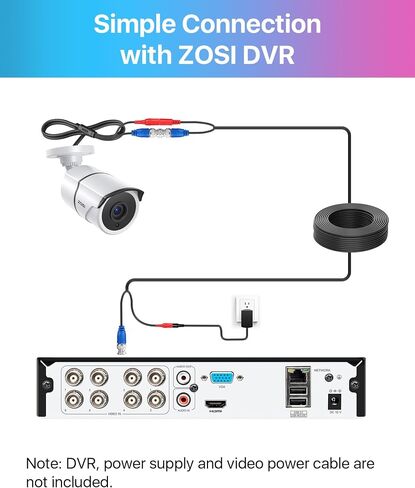 ZOSI 4PACK 1920TVL 1080P HD TVI Security Cameras 120ft Night Vision CCTV Cameras Home Security Day/Night Waterproof Camera for 720P,1080P,5MP,4K HD-TVI Analog DVR Systems in Kuwait