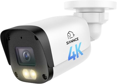 SANNCE 4K 8MP Full Color Night Vision PoE Bullet Security Camera(2 Pack) | 8MP Surveillance IP Cameras, Color Night Vision, AI Human & Vehicle Detection, 128° Angle, Audio Recording, IP67 Weatherproof in Kuwait