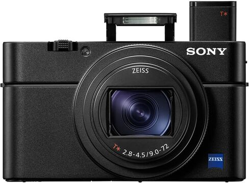 Sony CyberShot RX100 VII + 64GB Extreme Memory, Wireless Lavalier Microphones, Shooting Grip Tripod w/Remote Shutter, Selfie Stick, Case, Grip, Software, and More (Pro Video Creator Bundle) (Renewed) in Kuwait