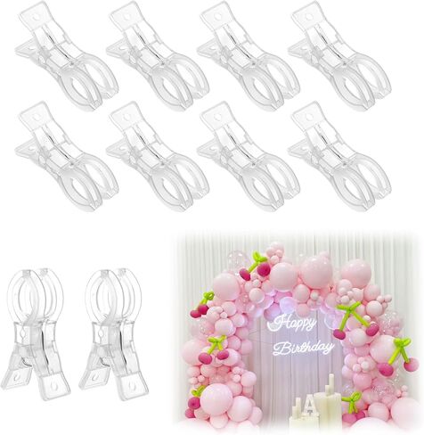 10 Pack Balloon Arch Clips, Clips for Balloon Arch, 3.5 Inch Clear Spring Clamps, Garland Hanging Clamps for Backdrop Stand, Party Wedding Birthday Decorations in Kuwait