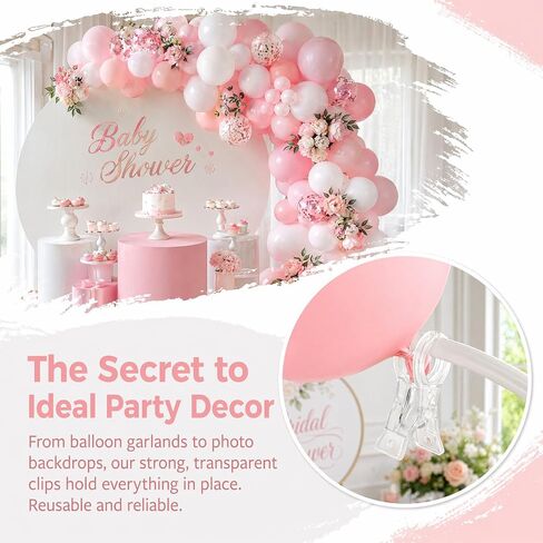 10 Pack Balloon Arch Clips, Clips for Balloon Arch, 3.5 Inch Clear Spring Clamps, Garland Hanging Clamps for Backdrop Stand, Party Wedding Birthday Decorations in Kuwait