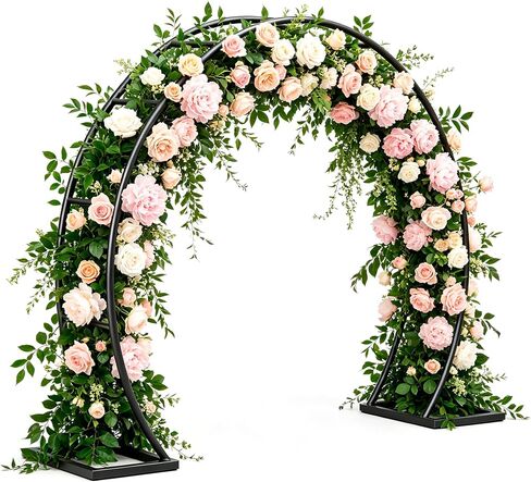 Round Metal Wedding Arch & Garden Trellis | Outdoor Decorative Plant Pergola for Climbing Vines, Roses & Flowers, Elegant Event Backdrop for Parties & Balloon Decor in Kuwait