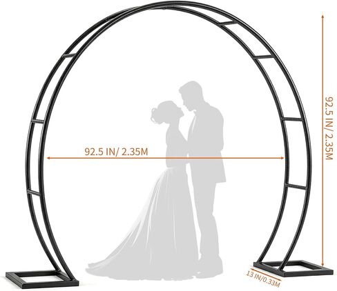Round Metal Wedding Arch & Garden Trellis | Outdoor Decorative Plant Pergola for Climbing Vines, Roses & Flowers, Elegant Event Backdrop for Parties & Balloon Decor in Kuwait