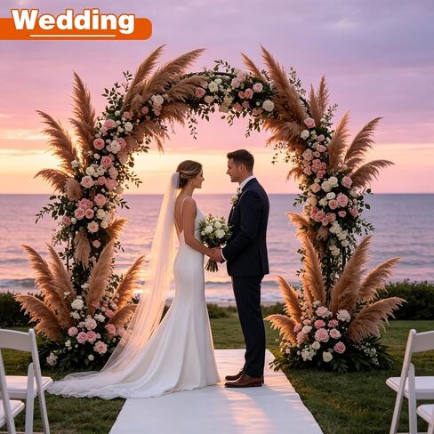 Round Metal Wedding Arch & Garden Trellis | Outdoor Decorative Plant Pergola for Climbing Vines, Roses & Flowers, Elegant Event Backdrop for Parties & Balloon Decor in Kuwait