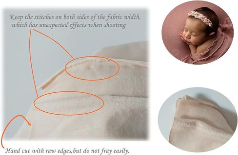 Orraphtstu Newborn Photography Wraps Baby Posing Props Stretch Fabric for Professional Photoshoot (Backdrop with Wrap, Beige) in Kuwait