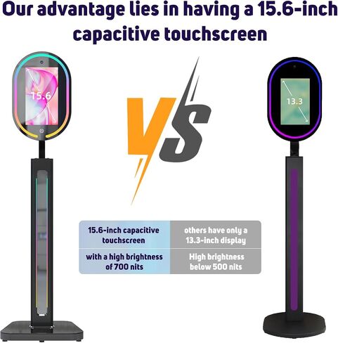 Magic Mirror Photo Booth, Windows OS Exclusive Photobooth Machine | with 15.6 Inch Touch Screen, 12MP 4K Selfie Camera, Flight Case, ChackTok APP Not Supported in Kuwait