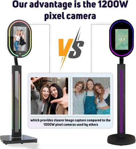 Magic Mirror Photo Booth, Windows OS Exclusive Photobooth Machine | with 15.6 Inch Touch Screen, 12MP 4K Selfie Camera, Flight Case, ChackTok APP Not Supported in Kuwait