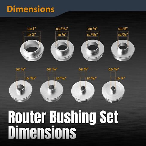 POWERTEC Router Guide, Router Bushing Guide Set, Router Template Guide 10 Pcs w/Storage Case, Fits Porter Cable Style Router Sub Base Plate. Size 5/16" to 1" Router Inlay Kit for Woodworking (71051E) in Kuwait