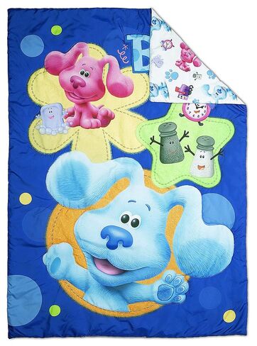 Blues Clues You Are Smart 4 Piece Toddler Bedding Set – Includes Comforter, Sheet Set – Fitted + Top Sheet + Reversible Pillowcase for Boys And Girls Beds, Blue in Kuwait