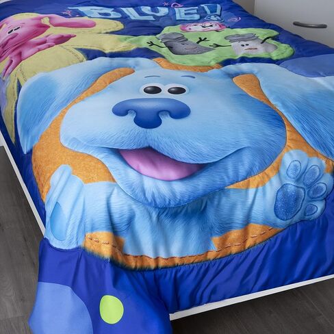 Blues Clues You Are Smart 4 Piece Toddler Bedding Set – Includes Comforter, Sheet Set – Fitted + Top Sheet + Reversible Pillowcase for Boys And Girls Beds, Blue in Kuwait