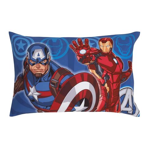 Disney Marvel Avengers Team Blue, Red, and Green Hulk, Captain America, Iron Man, and Thor 4 Piece Toddler Bed Set - Comforter, Fitted Bottom Sheet, Flat Top Sheet, and Reversible Pillowcase in Kuwait