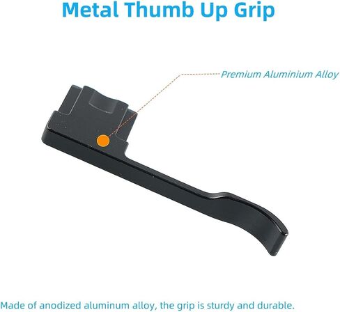Metal Thumb Up Grip Hot Shoe Thumb Rest Grip for Ricoh GR3X GR3 - Black | Ergonomic Design, Made of Aluminium Alloy, Protect Hot Shoe Contacts, Provides Better Balance, Comfortable, Easy to Install in Kuwait