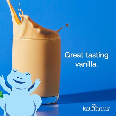 KATE FARMS Pediatric 1.2 High Calorie Shake, Vanilla, 6 Pack | Organic pediatric nutrition shake with 12g protein plus 27 vitamins and minerals. in Kuwait