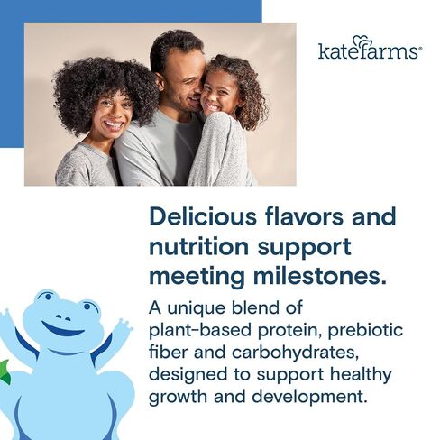 KATE FARMS Pediatric 1.2 High Calorie Shake, Vanilla, 6 Pack | Organic pediatric nutrition shake with 12g protein plus 27 vitamins and minerals. in Kuwait