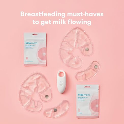 Frida Mom Nipple Cream and Saline Spray Set, Breastfeeding Essentials for New Moms, Cracked Nipple Saline Spray and No-Mess Cream, 2pc Set in Kuwait