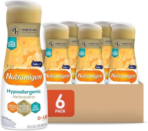 Enfamil Nutramigen Hypoallergenic Baby Formula with Iron, Lactose Free, Colic Relief from Cow's Milk Allergy Starts in 24 Hours, Brain Building DHA, Concentrated Liquid, 8 Fl Oz, 24 Bottles in Saudi Arabia