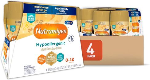 Enfamil Nutramigen Hypoallergenic Baby Formula with Iron, Lactose Free, Colic Relief from Cow's Milk Allergy Starts in 24 Hours, Brain Building DHA, Concentrated Liquid, 8 Fl Oz, 24 Bottles in Saudi Arabia