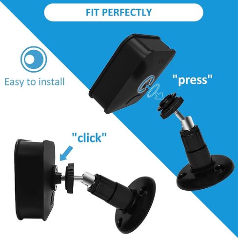 Blink Outdoor Camera Mount, 360 Degree Adjustable Indoor/Outdoor Wall Mount Bracket for Blink Home Security System Black 3 Pack | 360 Degree Adjustable Indoor/Outdoor Wall Mount Bracket in Kuwait