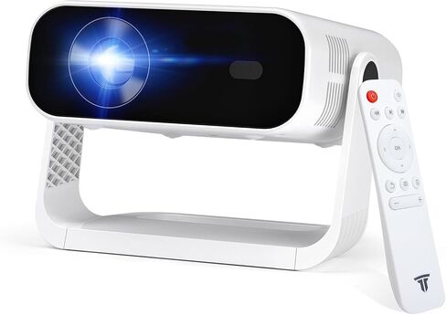 Wielio 2026 Smart Projector Android 14/TV with WiFi 6 and Bluetooth 5.0 | Built in 1000+ Apps 210 ANSI Portable Bedroom Mini Movie Projector Auto Keystone & Zoom-black-and-white in Kuwait