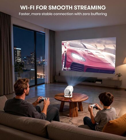 Miroir Roku TV Smart Projector with WiFi and Bluetooth, 150 ANSI, Dolby Audio, 270° Rotatable Stand, Auto Keystone & Zoom — Portable Mini Outdoor Movie Projector with Roku Streaming Built-in in Kuwait