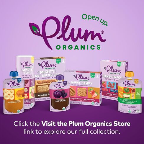 Plum Organics Peach, Banana & Apricot, 6+ Months Baby Food Pouches, 4 Pack | Organic Fruit and Veggie Baby Food Pouches, 4 oz Pouch in Kuwait