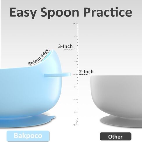 Bakpoco Stainless Steel Baby Bowls with Suction, 2-in-1 SUS304 Toddlers Bowl & Removable Silicone Suction Kids Bowl, Anti Scald Non Toxic Snack Container for Baby Food Feeding, 4 Colors Set in Kuwait