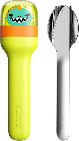 Kids Pocket Utensil Set, Kids Silverware Set Fork, Knife, and Spoon, Dino | Stainless Steel Portable Design for Travel, School, Picnics, Camping and Outdoor Home Use, Portable Design in Kuwait