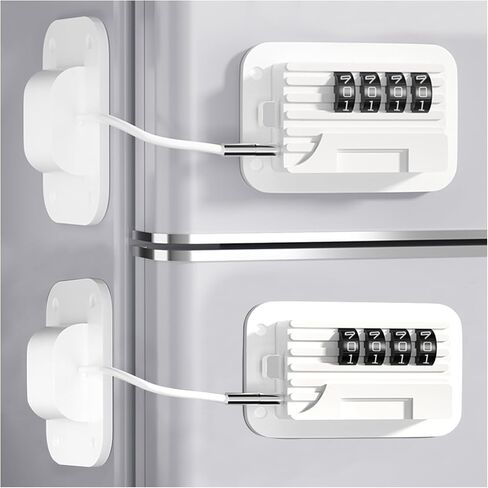 2 Pack Fridge Locks with Code for Refrigerator, Cabinets, Freezer, Drawers, Wardrobes, Closets, Windows, Freezer Doors. Child Safety Lock with Combination for Kids and Aldults in Kuwait