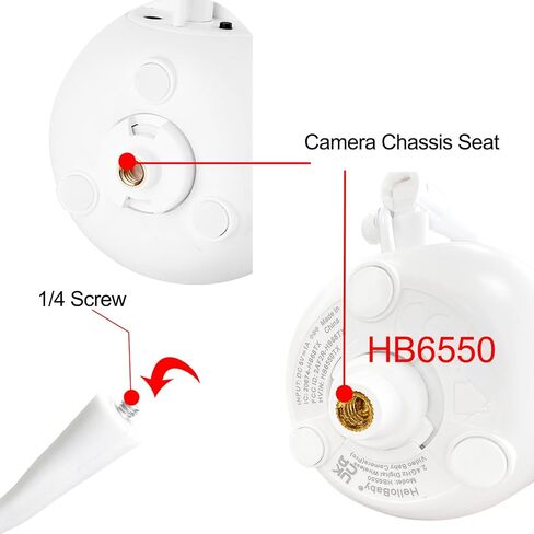 iTODOS Baby Monitor Mount Compatible with HelloBaby HB65/HB66/HB248,ANMEATE SM935E Baby Monitor Camera, Versatile Twist Mount Without Tools or Wall Damage -White in Kuwait