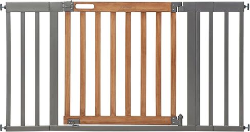 Ingenuity Ingenuity Thruway 60XW Series Extra Wide Safety Pet&Baby Gate,30"-60" Wide,26" Tall,Pressure or Hardware Mounted,Install Wall to Wall in Doorway or Stairway–Honey Oak Stained Wood&Metal in Kuwait
