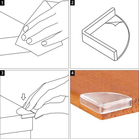 Tomorotec 36 Pack Clear Corner Protectors Baby Safety Edge Bumpers Guards | Slim Clear Edge Bumpers Cushions, Corner Protectors Edge Guards for Sharp Corners, Furniture, Slim Table, Windows, Mirrors in Kuwait