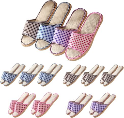 10 Pairs Washable House Slippers for Guests,Disposable Slippers for Guests,Breathable Open Toe Indoor Slipper,Spa Slipper for Guests,Home,Bedroom,Hotel,Travel,Unisex Universal Size(6 Large Size+4 Medium Size) in Kuwait