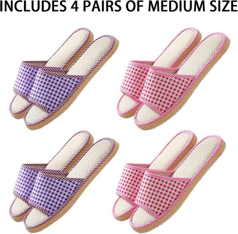 10 Pairs Washable House Slippers for Guests,Disposable Slippers for Guests,Breathable Open Toe Indoor Slipper,Spa Slipper for Guests,Home,Bedroom,Hotel,Travel,Unisex Universal Size(6 Large Size+4 Medium Size) in Kuwait
